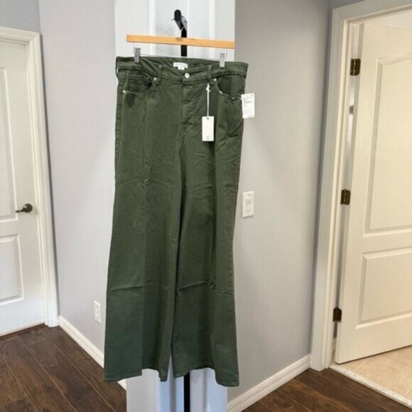 Good American Women's Size 16 Green Good Waist‎ Palazzo Wide Leg Pant Jeans - Picture 3 of 12